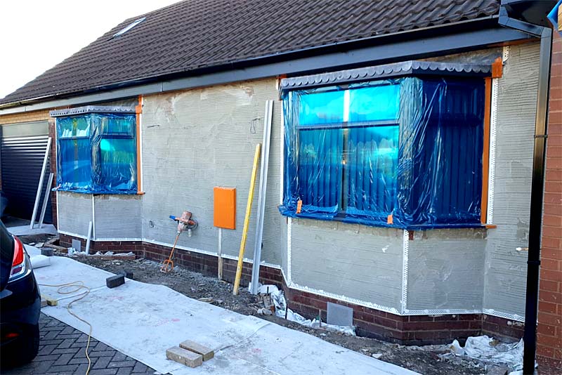 photo of External Render Applied to Detached Bungalow